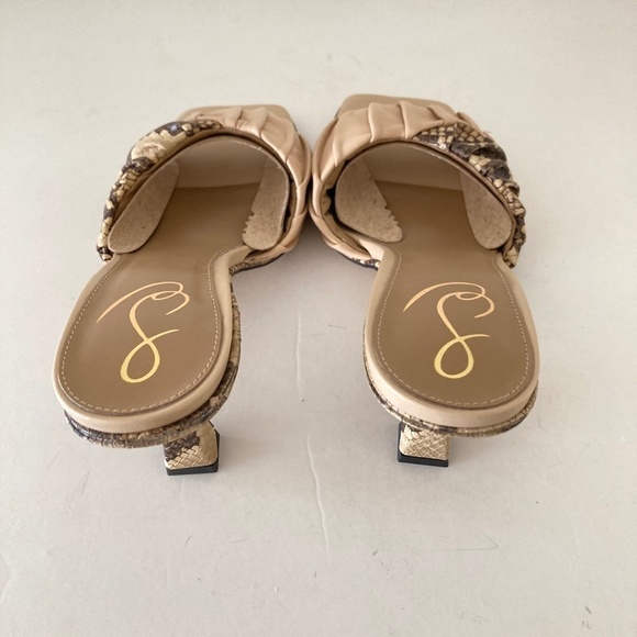 NWOT Sam Edelman Anthropologie Kittie Snake Print Peep Toe Heels Sz 8 - Picture 7 of 9